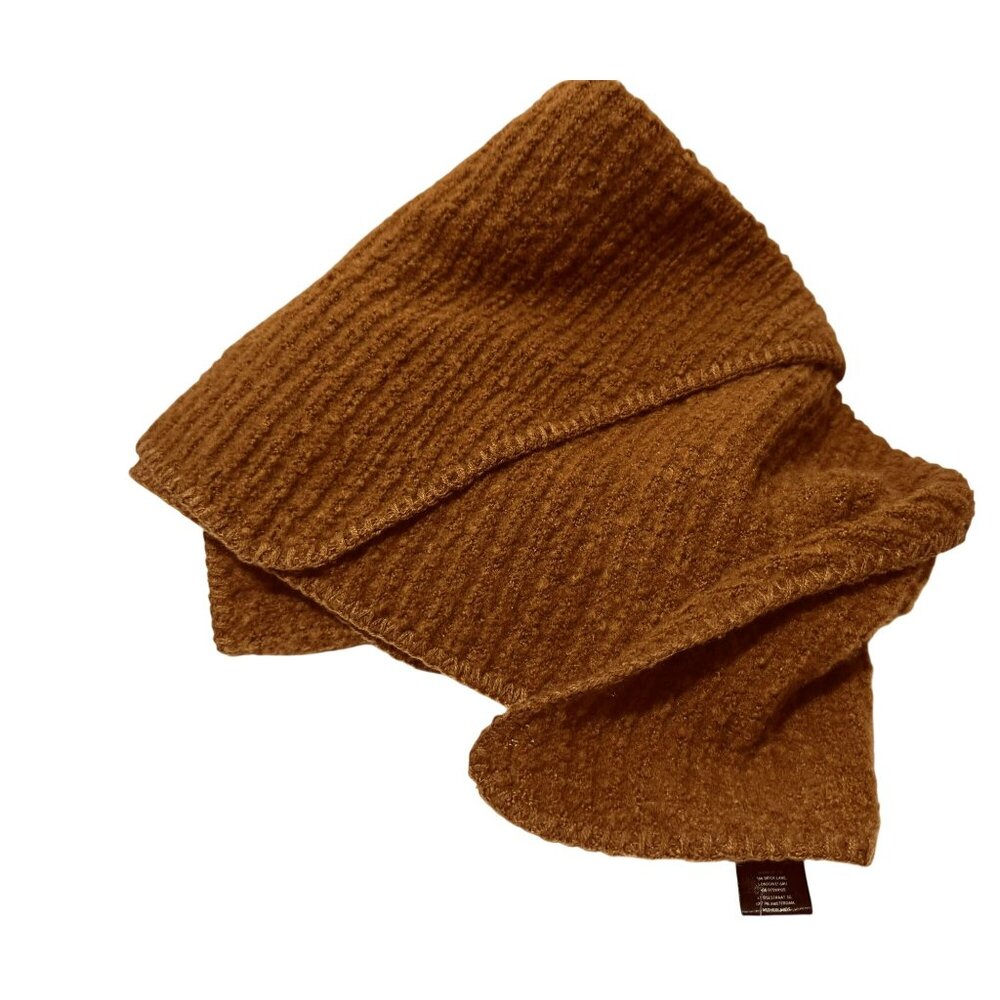 Anthropologie Bronze Boucle Long Scarf Shawl Wrap Womens Angular Boho Layering